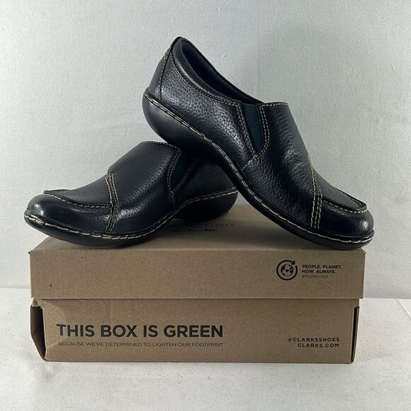 Clarks Ashland Lane Flats Navy Marine Size 5.5 M - Picture 1 of 7